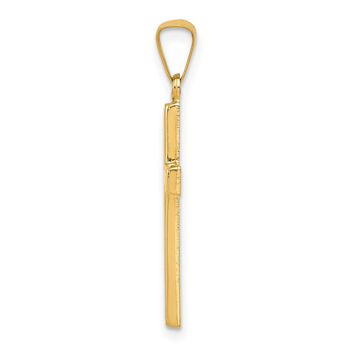 14k Diamond-cut Hollow Cross Pendant