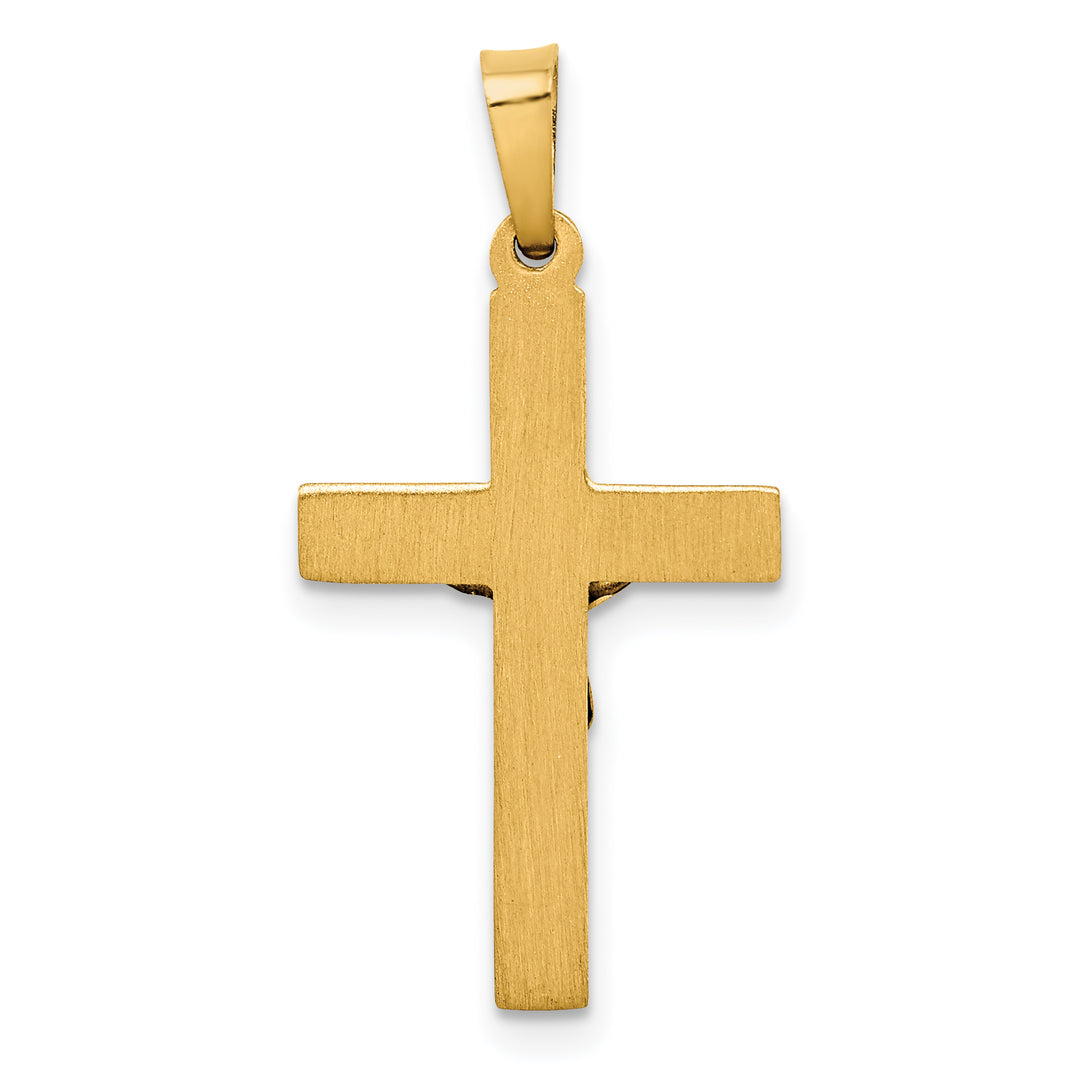 14k Two-tone INRI Crucifix Pendant