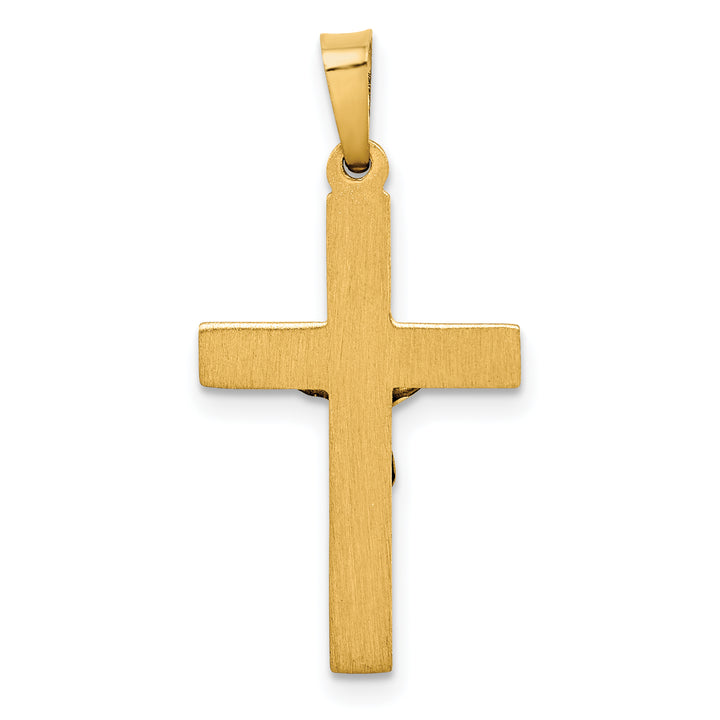 14k Two-tone INRI Crucifix Pendant