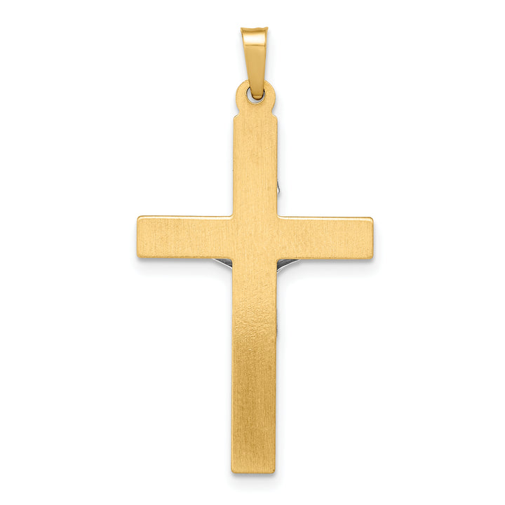 14k Two-tone INRI Hollow Crucifix Pendant
