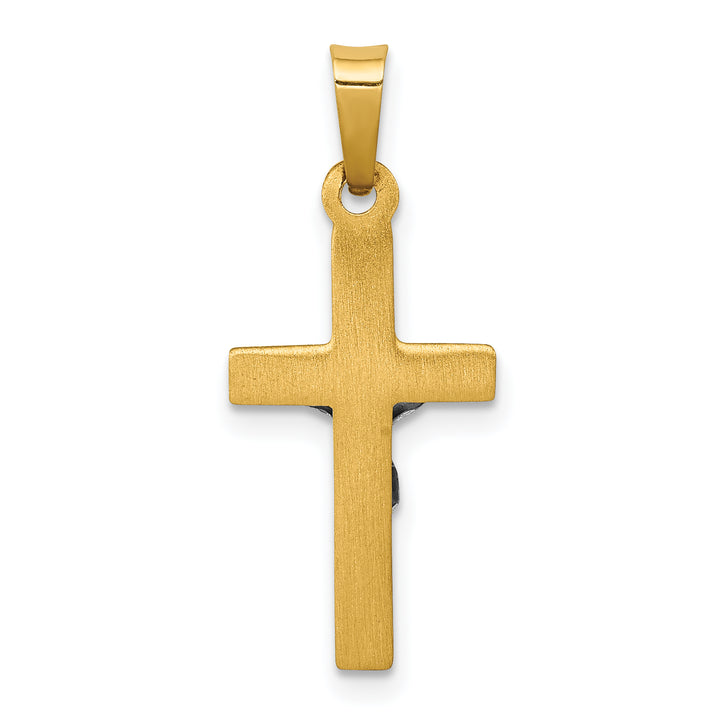 14k Two-tone INRI Hollow Crucifix Pendant
