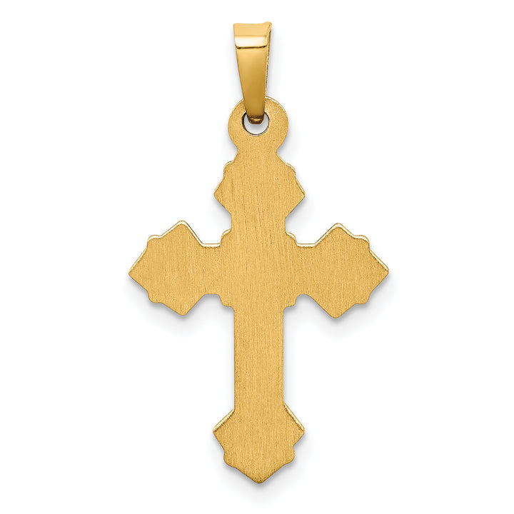 14k Two-tone INRI Hollow Crucifix Pendant