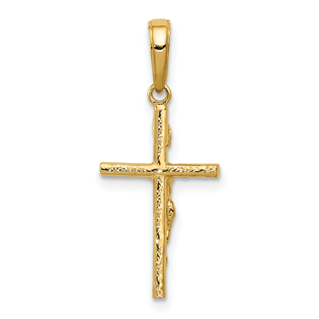 14k INRI Hollow Crucifix Pendant
