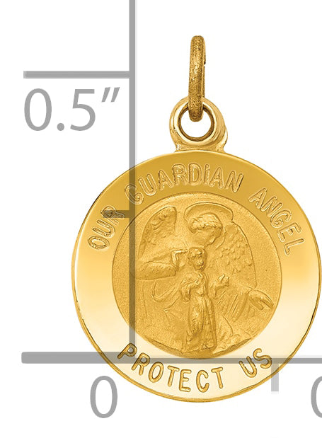 14k Guardian Angel Medal Charm