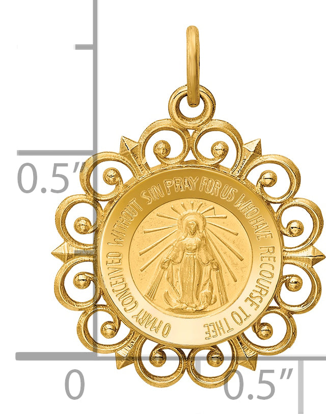 14k Miraculous Medal Charm