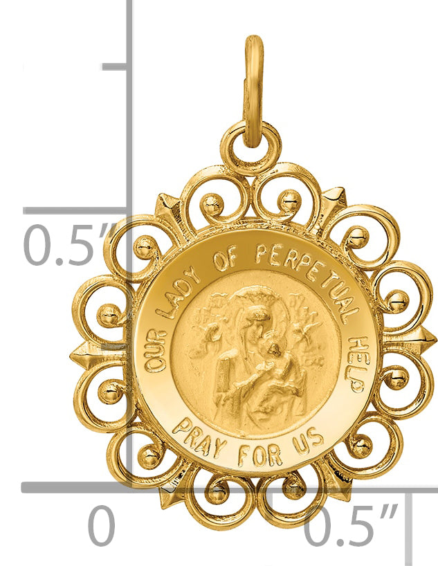 14k Our Lady of Perpetual Help Medal Charm