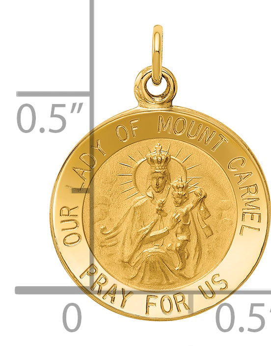 14k Our Lady of Mount Carmel Medal Charm