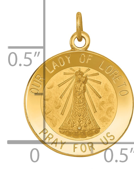 14k Our Lady of Loreto Medal Charm