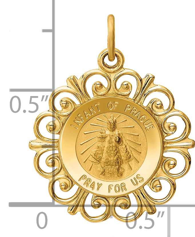 14k Infant of Prague Medal Charm