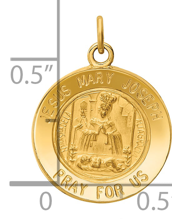 14k Jesus, Mary, Joseph Medal Charm