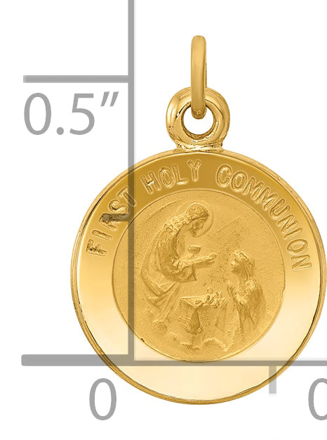 14k First Communion Medal Charm