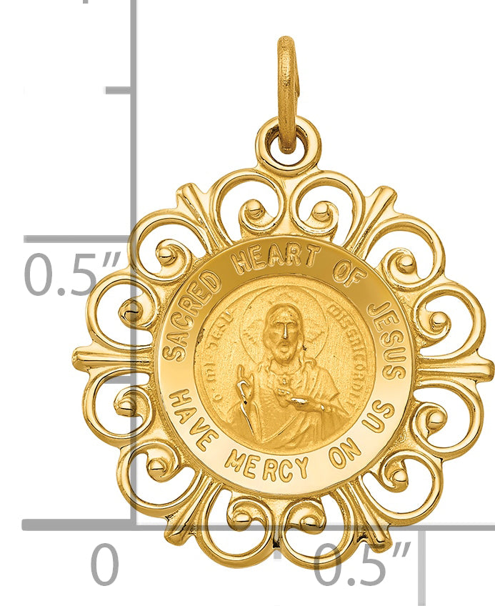 14k Sacred Heart of Jesus Medal Charm