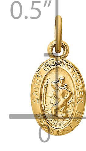 14k Saint Christopher Medal Charm