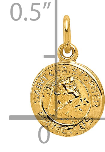 14k Saint Christopher Medal Charm