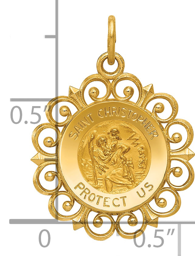 14k Saint Christopher Medal Charm