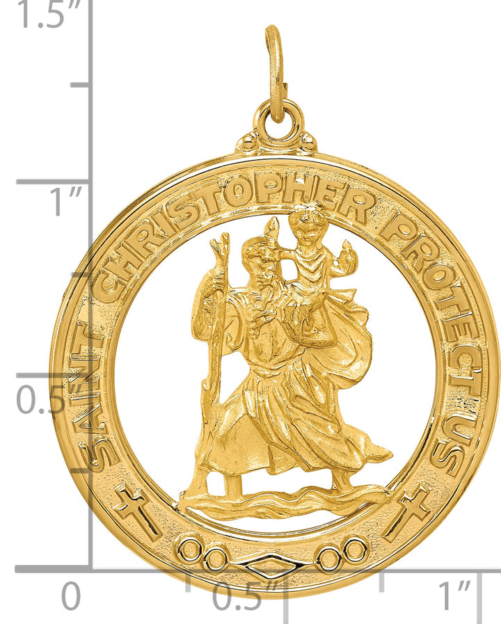 14k Saint Christopher Medal Pendant