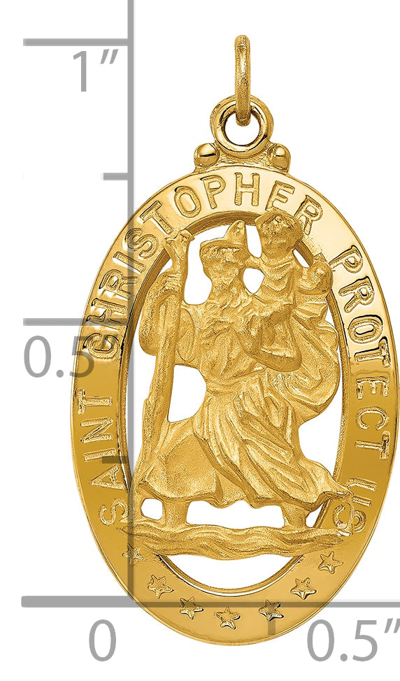 14k Saint Christopher Medal Pendant