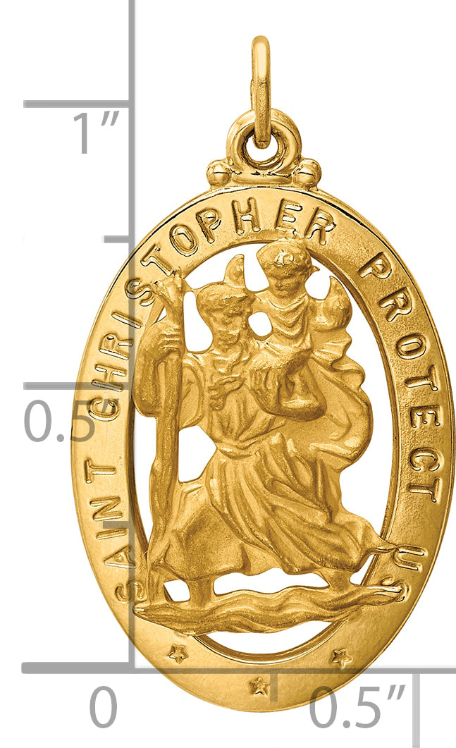 14k Saint Christopher Medal Pendant