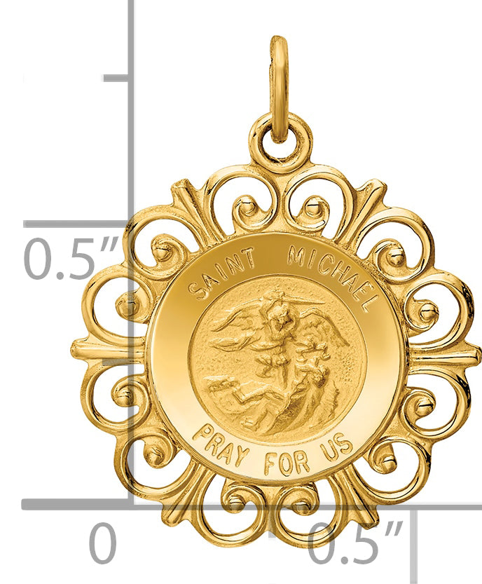 14k Saint Michael Medal Charm