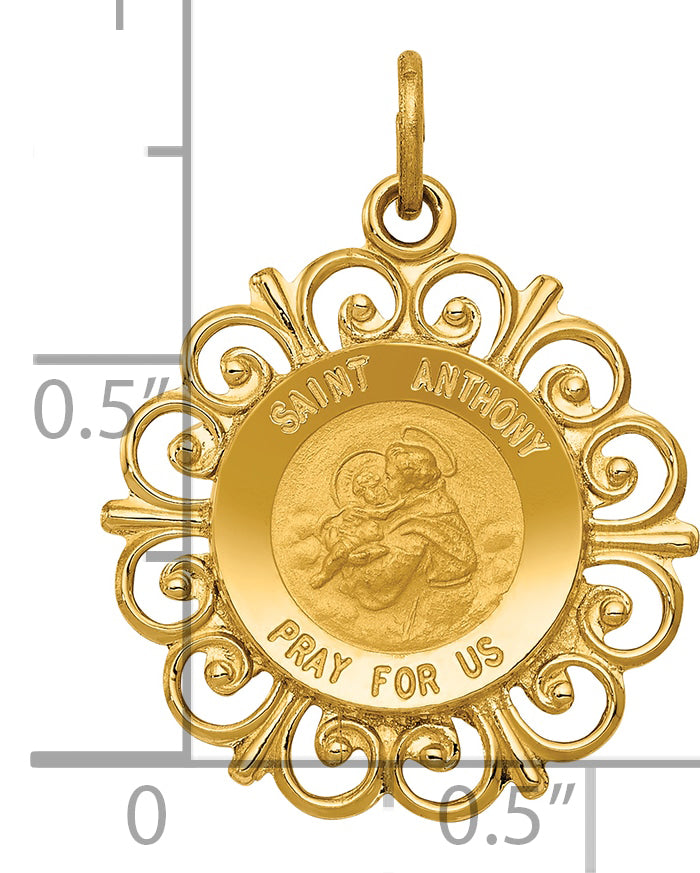 14k Saint Anthony Medal Charm