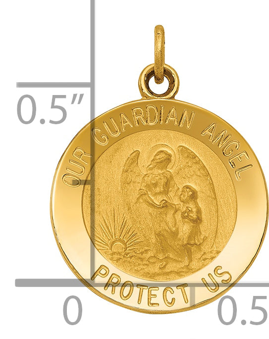 14k Guardian Angel Medal Charm