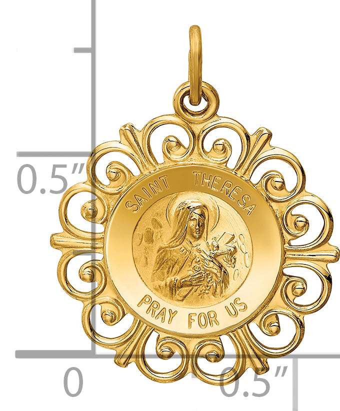 14k Saint Theresa Medal Charm
