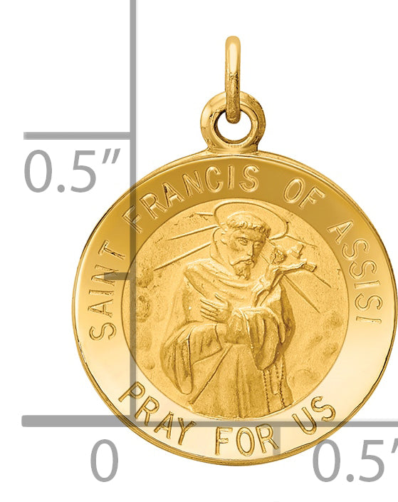 14k Saint Francis of Assisi Medal Charm