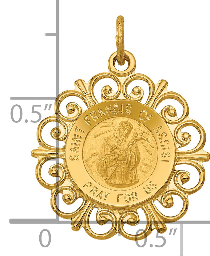 14k Saint Francis of Assisi Medal Pendant