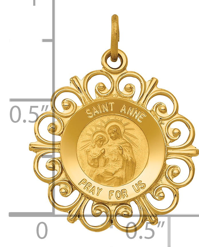 14k Saint Anne Medal Charm