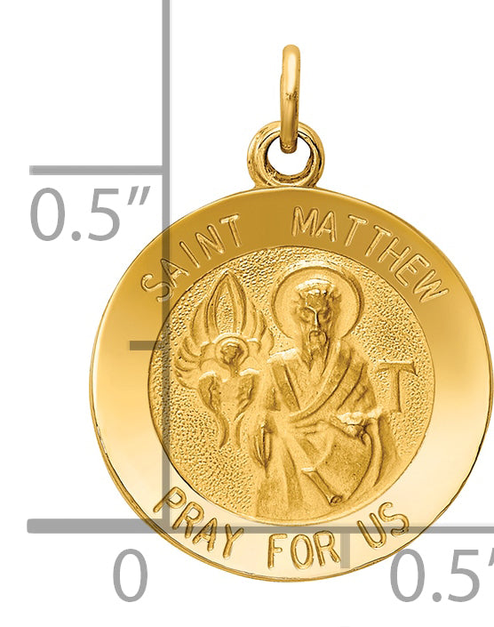 14k Saint Matthew Medal Charm