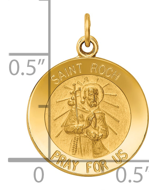 14k Saint Roch Medal Charm