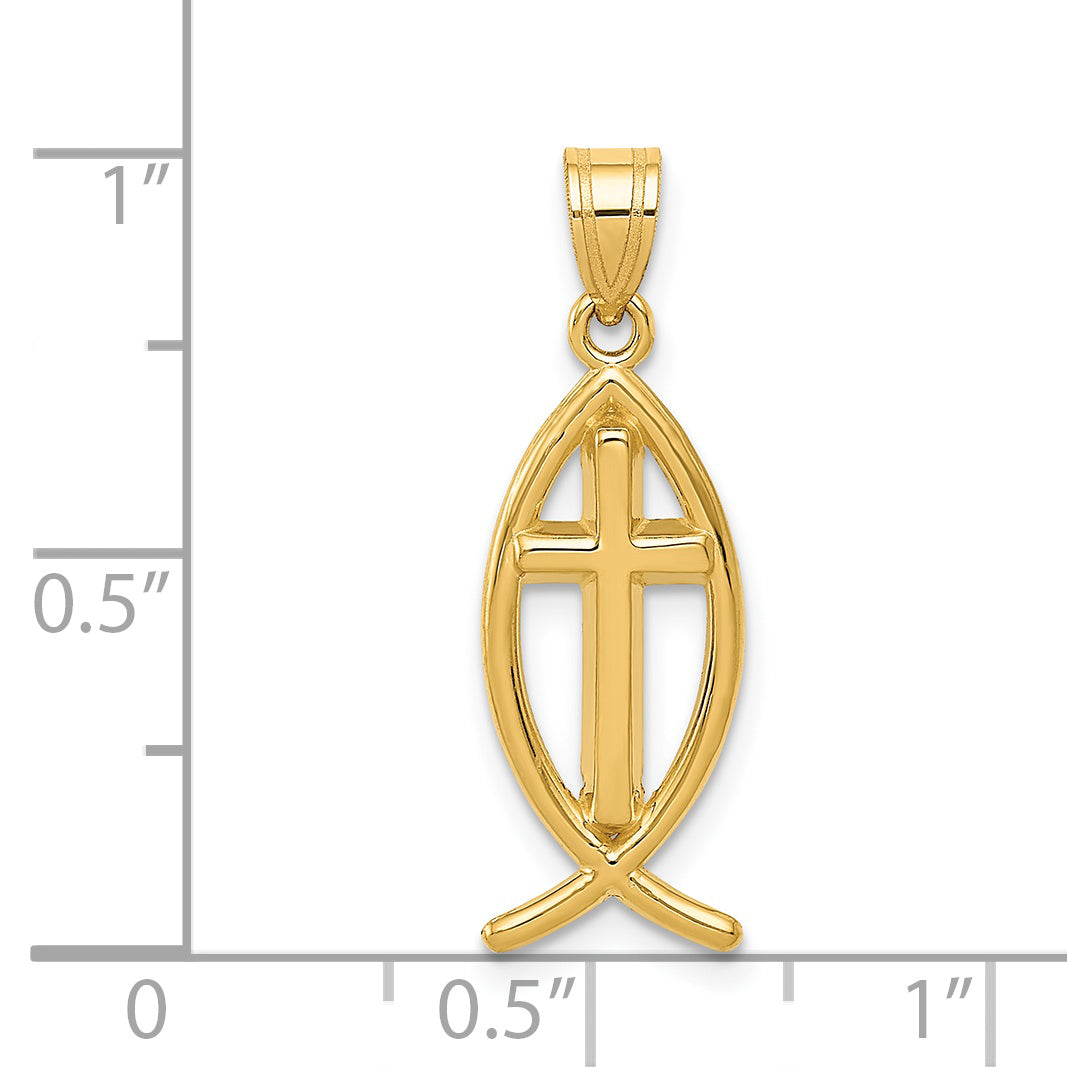 14k Ichthus Fish Pendant