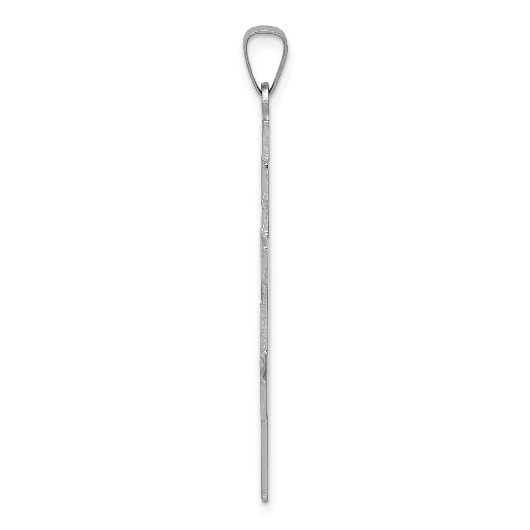 14k White Gold Eastern Orthodox Cross Pendant