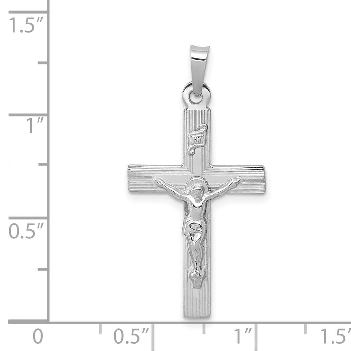 14k White Gold INRI Crucifix Charm