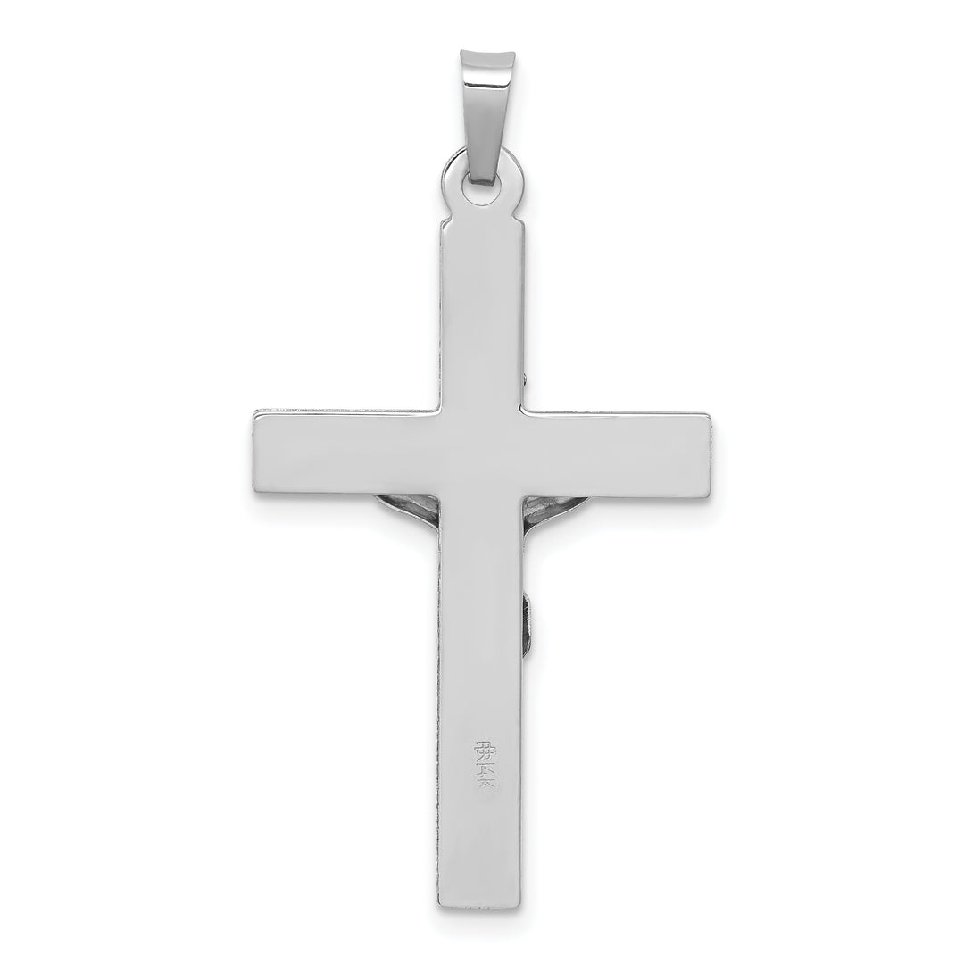 14k White Gold INRI Crucifix Charm