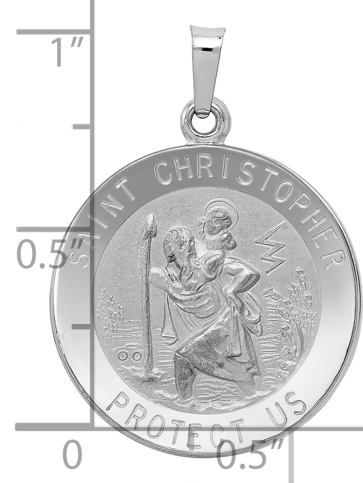 14k White Gold Saint Christopher Medal Pendant