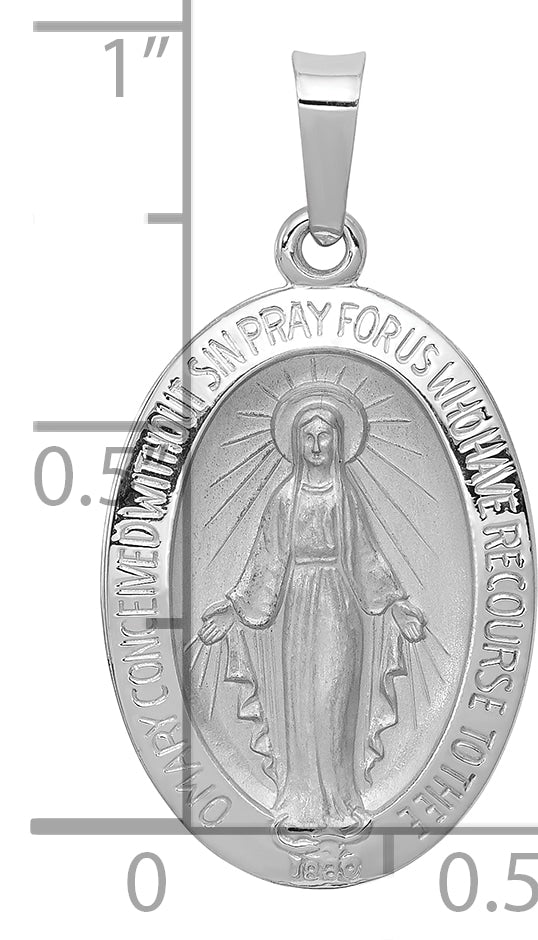 14k White Gold Miraculous Medal