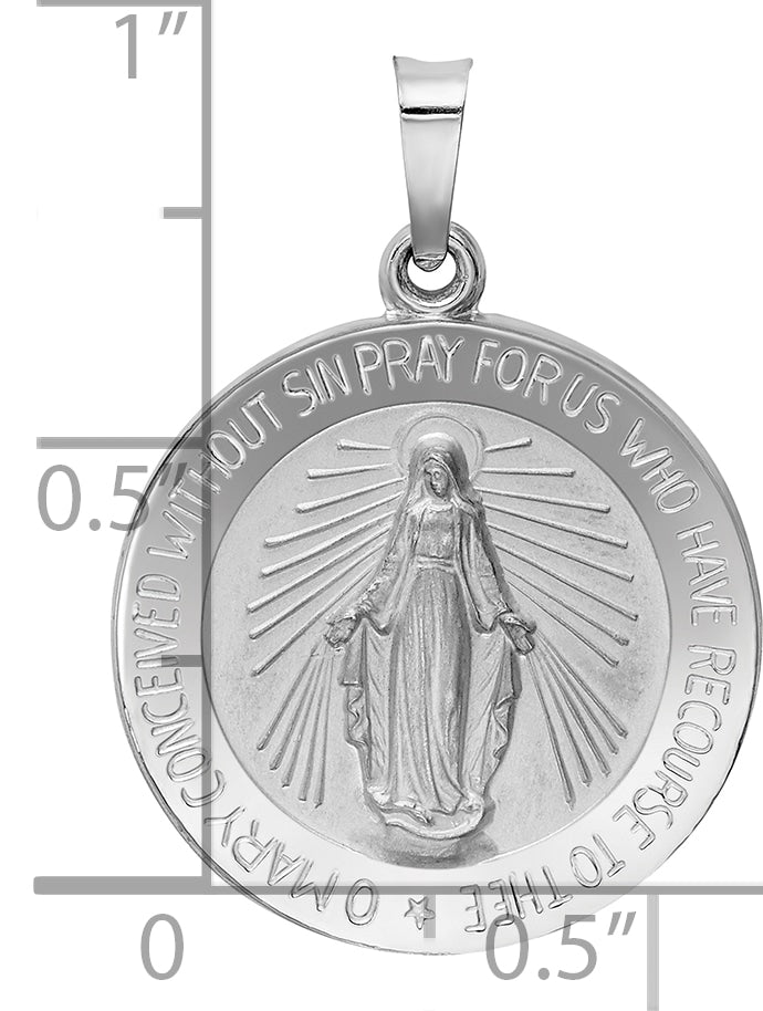 14k White Gold Miraculous Medal