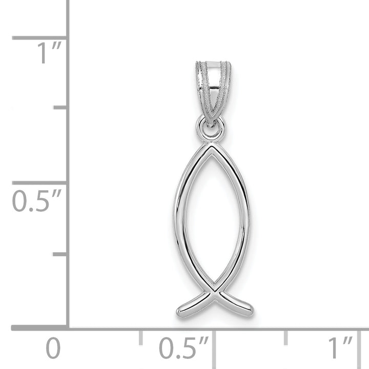14k White Gold Ichthus Fish Pendant