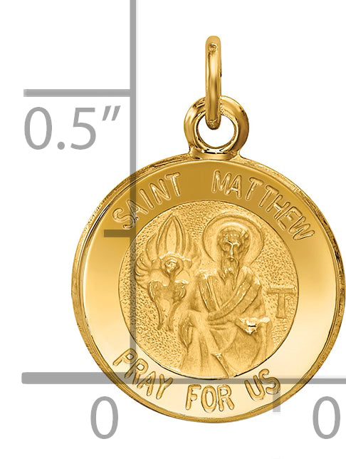 14k Saint Matthew Medal Charm