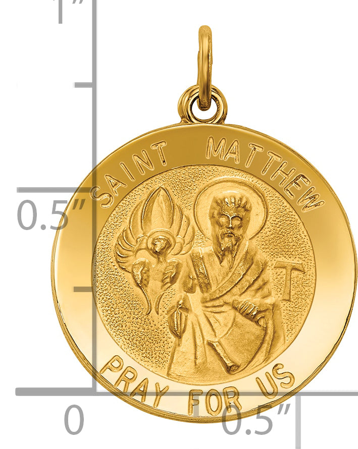 14k Saint Matthew Medal Pendant