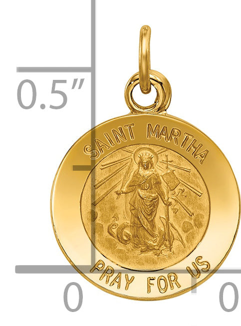 14k Saint Martha Medal Pendant