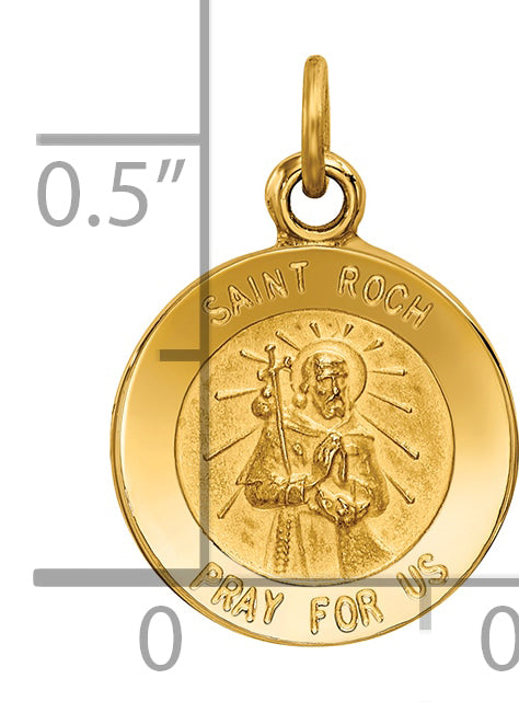 14k Saint Roch Medal Charm