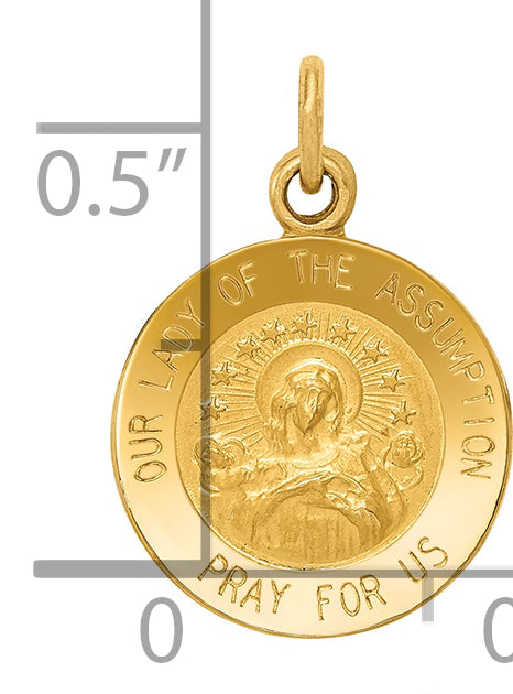 14k Our Lady Of The Assumption Medal Charm
