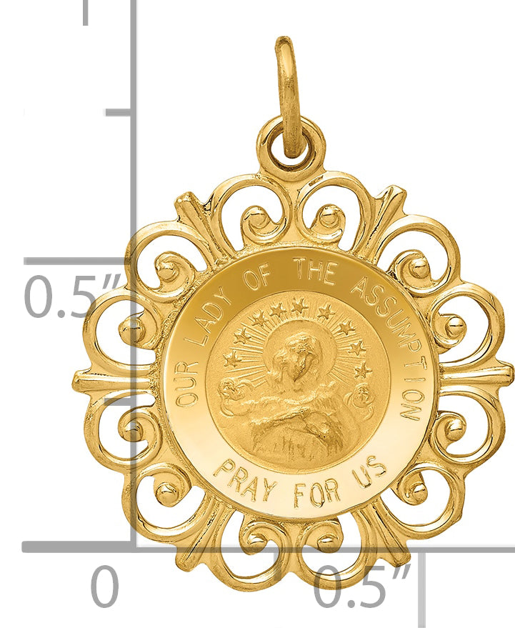 14k Our Lady Of The Assumption Medal Pendant