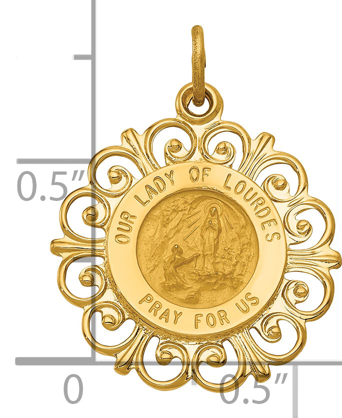 14k Our Lady of Lourdes Medal Pendant
