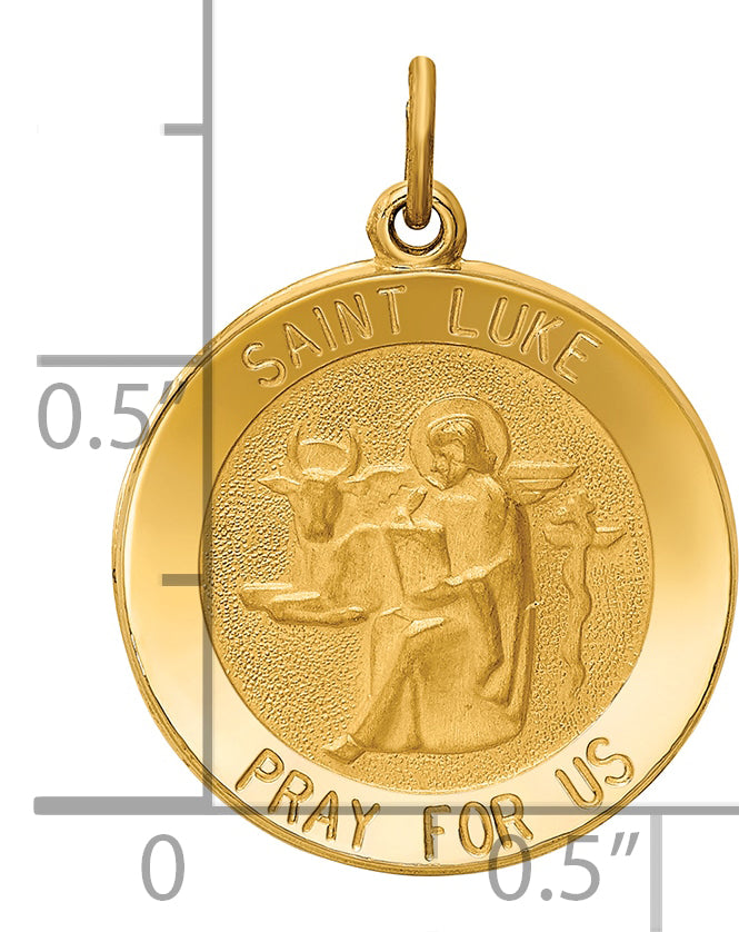 14k Saint Luke Medal Pendant