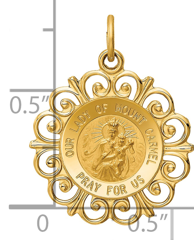 14k Our Lady of Mt. Carmel Medal Charm
