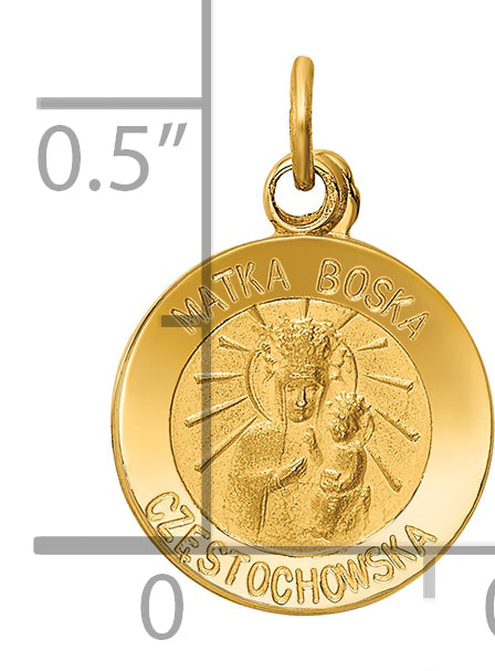 14k Matka Boska Medal Charm