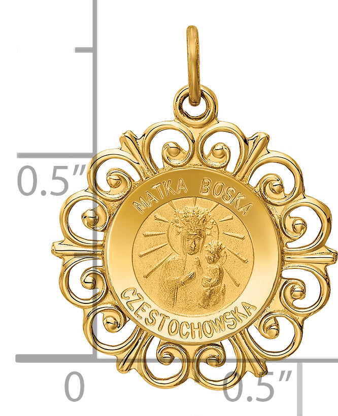 14k Matka Boska Medal Charm